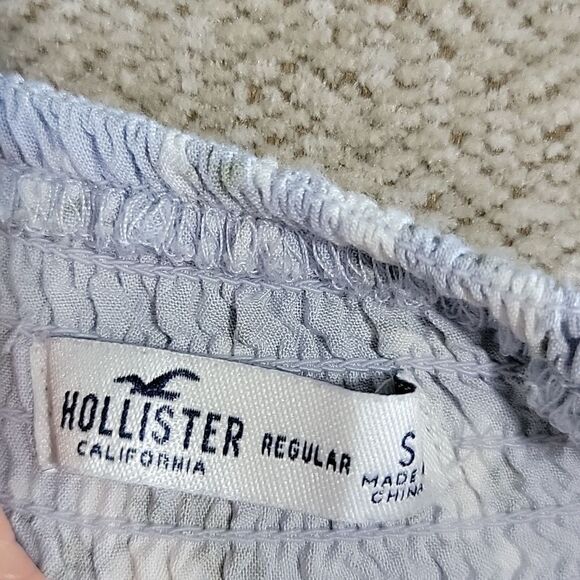 Hollister Light Blue Floral Smocked Woven Short Dress - Size Small - Picture 5 of 14